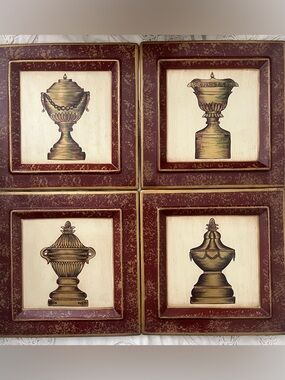 Set of 4 Decorative Plates of Urns by Raymond Waites